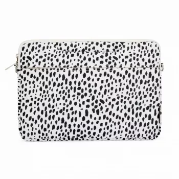 iLike 15-16 palcov látková taška na notebook s popruhom leopard biela