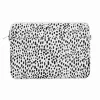 iLike 13-14 palcov látková taška na notebook s popruhom leopard biela