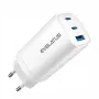 Evelatus 65W Max rýchla nabíjačka EU USB-C1/USB-C1/USB-A biela