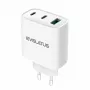 Evelatus 45W Max rýchla nabíjačka EU USB-C1/USB-C1/USB-A - RCE-4501ACCL biela
