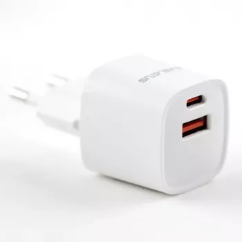 Evelatus USB-A a USB-C 30W Max EU nabíjačka biela