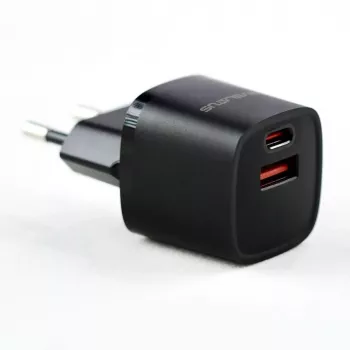 Evelatus USB-A a USB-C 30W Max EU nabíjačka čierna
