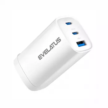 Evelatus 65W Max rýchla nabíjačka CN USB-C1/USB-C1/USB-A biela