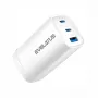 Evelatus 65W Max rýchla nabíjačka CN USB-C1/USB-C1/USB-A biela