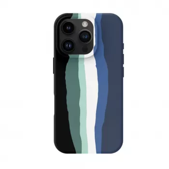 Evelatus Apple iPhone 16 Pro Max viacfarebné silikónové puzdro s MagSafe Aura Blue