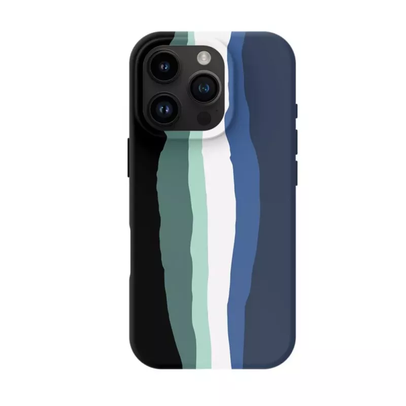 Evelatus Apple iPhone 16 Pro Max viacfarebné silikónové puzdro s MagSafe Aura Blue