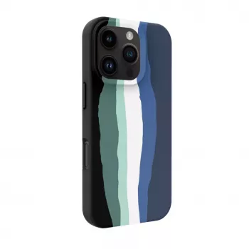 Evelatus Apple iPhone 16 Pro Max viacfarebné silikónové puzdro s MagSafe Aura Blue