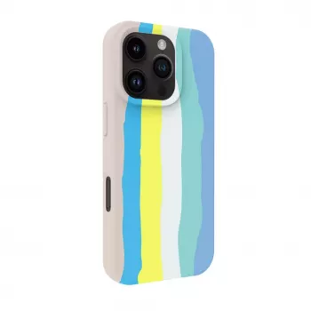Evelatus Apple iPhone 16 Pro Max viacfarebné silikónové puzdro s MagSafe Beige Cream