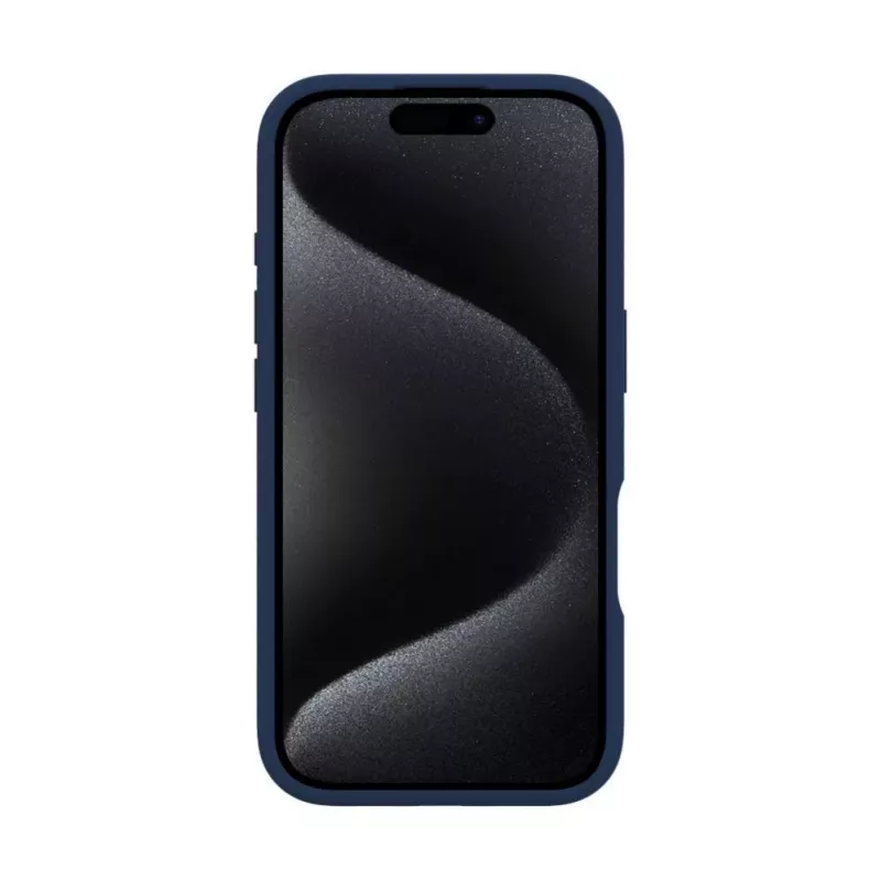 Evelatus Apple iPhone 16 Premium MagSafe so stojanom Soft Touch silikónové puzdro tmavomodré
