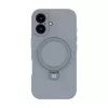 Evelatus Apple iPhone 16 Premium Magsafe so stojanom Soft Touch silikónové puzdro strieborné