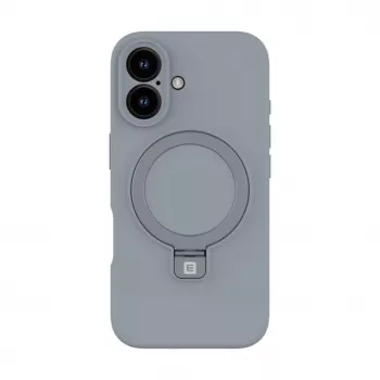 Evelatus Apple iPhone 16 Premium Magsafe so stojanom Soft Touch silikónové puzdro strieborné