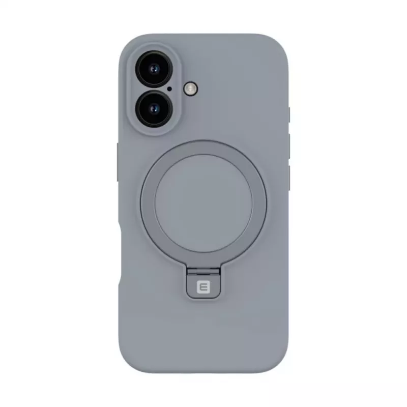 Evelatus Apple iPhone 16 Premium Magsafe so stojanom Soft Touch silikónové puzdro strieborné