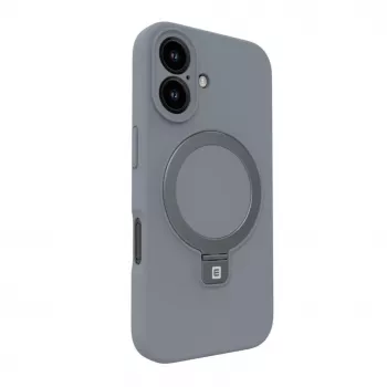 Evelatus Apple iPhone 16 Premium Magsafe so stojanom Soft Touch silikónové puzdro strieborné