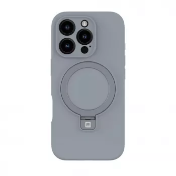 Evelatus Apple iPhone 16 Pro Premium MagSafe so stojanom Soft Touch silikónové puzdro strieborné