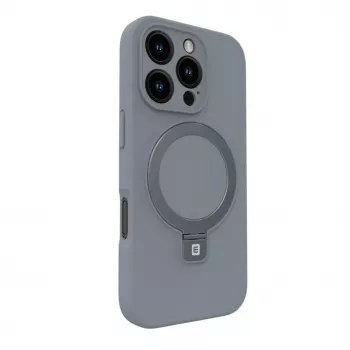 Evelatus Apple iPhone 16 Pro Premium MagSafe so stojanom Soft Touch silikónové puzdro strieborné