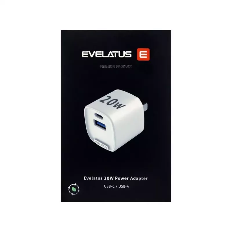 Evelatus QuickVolt adaptér 20W USA/CN biely