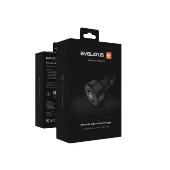 EVELATUS Express nabíjačka do auta 65W čierna