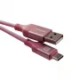 Evelatus kábel USB-A na USB-C 2M pletený nylon hliníkové puzdro ružový