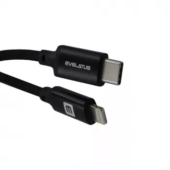 Evelatus AutoSpring špirálový kábel USB A na Lightning 1.2M kábel čierny