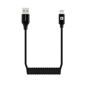 Evelatus AutoSpring špirálový kábel USB A na Lightning 1.2M kábel čierny