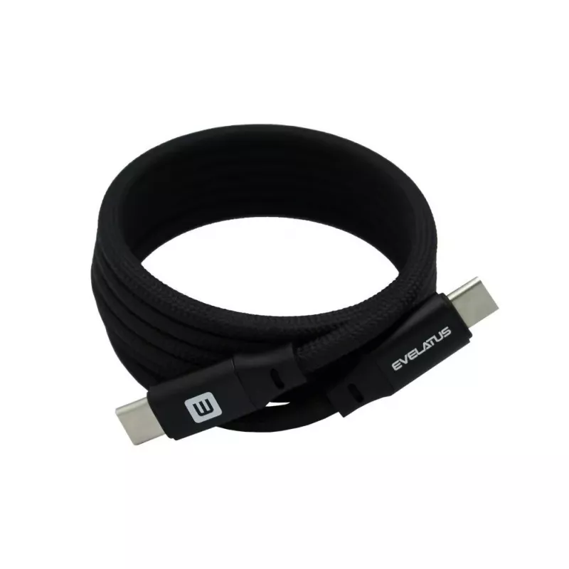 Evelatus E-Mag Power 60W USB-C na USB-C magnetický kábel 1,2m čierny