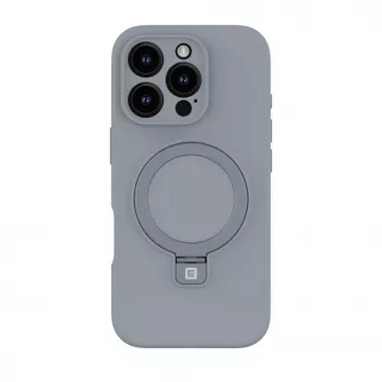 Evelatus Apple iPhone 16 Pro Max Premium MagSafe so stojanom silikónové puzdro Soft Touch strieborná