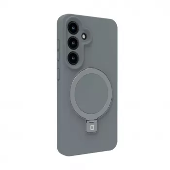 Evelatus Samsung Galaxy S25 Premium Magnetic s stojanom Soft Touch silikónové puzdro strieborná
