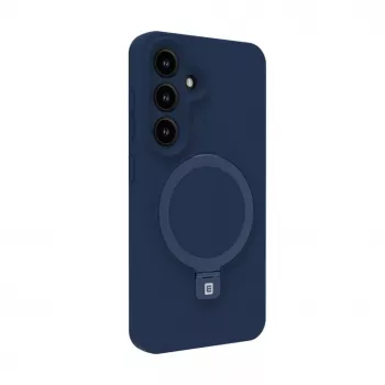 Evelatus Samsung Galaxy S25 Premium Magnetic s stojanom Soft Touch silikónové puzdro polnočná modrá