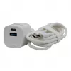 Evelatus FusionChage nástenná nabíjačka sada 20W napájací adaptér - 60W USB-C na USB-C silikónový kábel biela