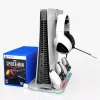 iLike DZ504 Slim Multi Dock Station pre ovládače PlayStation 5 PS5 s ventilátormi a RGB, čierna