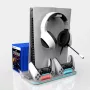 iLike DZ504 Slim Multi Dock Station pre ovládače PlayStation 5 PS5 s ventilátormi a RGB, čierna
