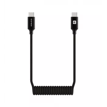 Evelatus AutoSpring špirálový kábel USB C na USB C 1,2M čierny