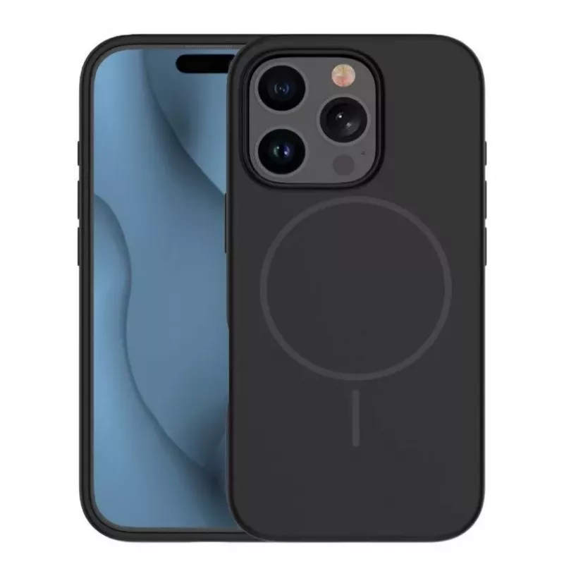 iLike Apple iPhone 15 Pro Soft Touch silikónové puzdro s magnetom čierne