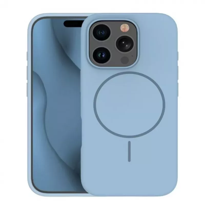 iLike Apple iPhone 16 Pro Soft Touch silikónové puzdro s magnetom svetlomodré