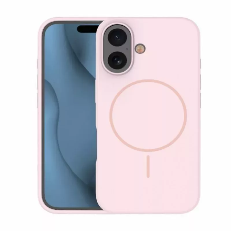 iLike Apple iPhone 16 Soft Touch silikónové puzdro s magnetom svetloružové