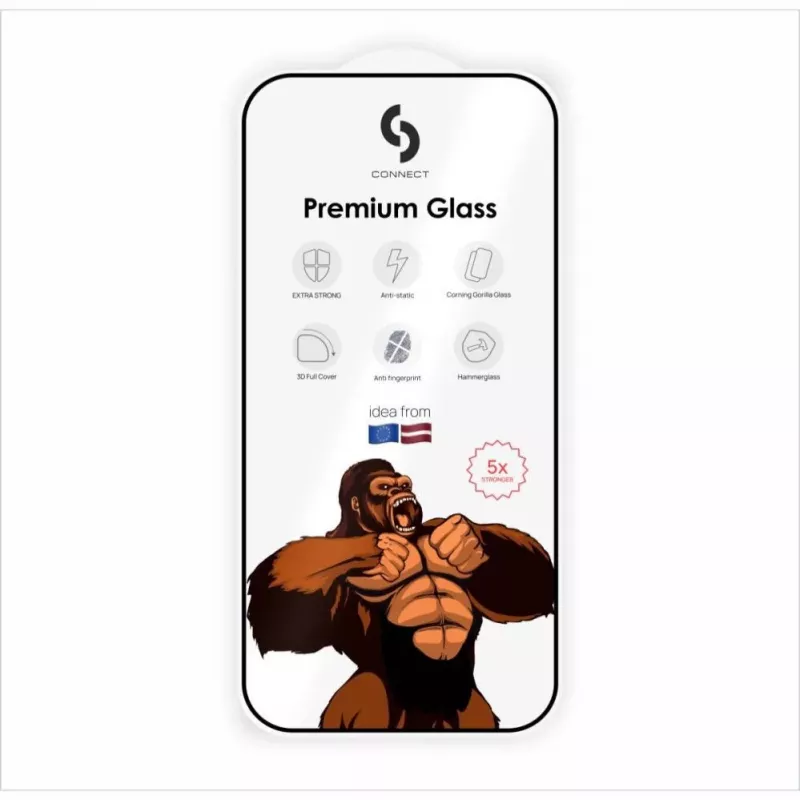 Connect Samsung Galaxy A27 Corning Gorilla Glass antistatické 3D Full Cover 5X odolnejšie čierne