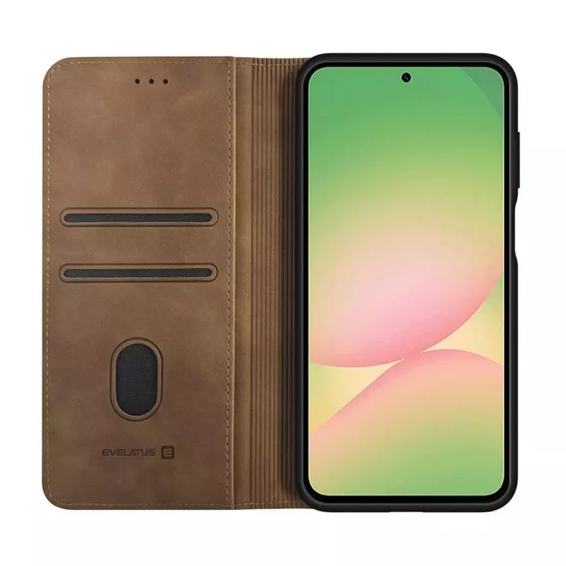 Evelatus Samsung Galaxy A57 Knižkové puzdro, hnedé