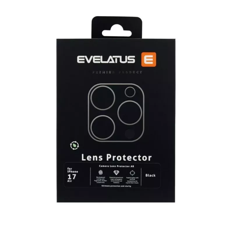 Evelatus Apple iPhone 17 Air Full Body Camera Lens Protection Premium čierna