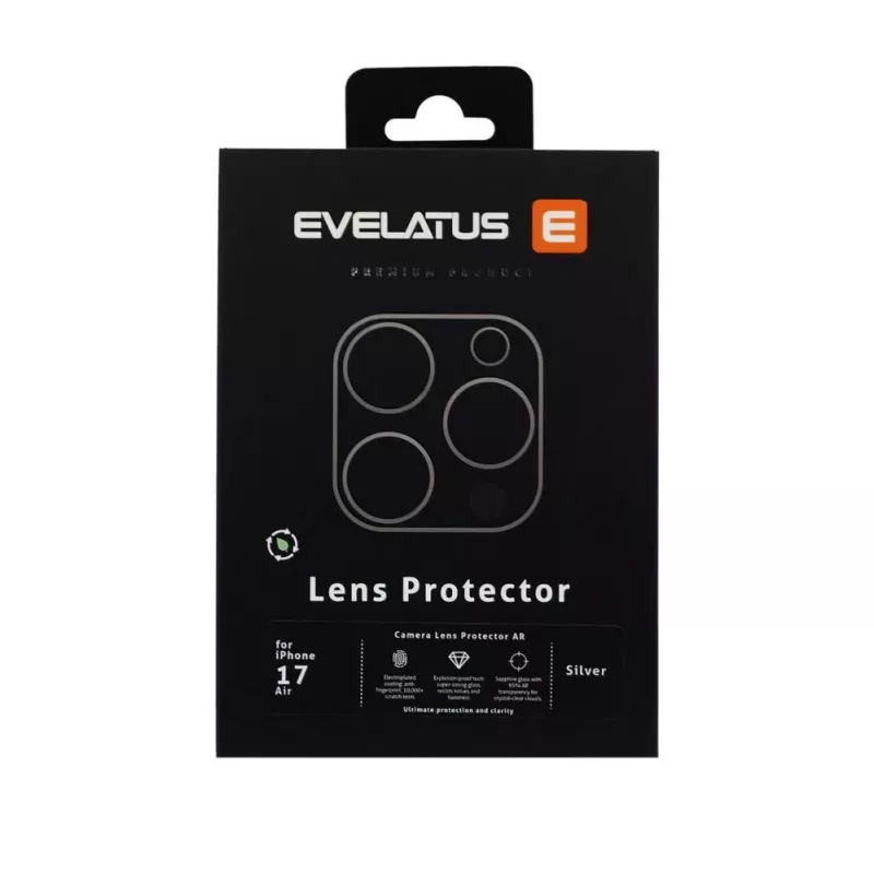 EVELATUS Apple iPhone 17 Air Full Body Camera Lens Protection Premium strieborná