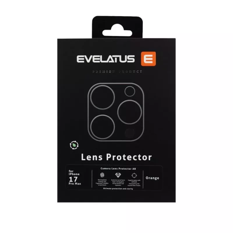 Evelatus Apple iPhone 17 Pro Max Full Body Camera Lens Protection Premium oranžová
