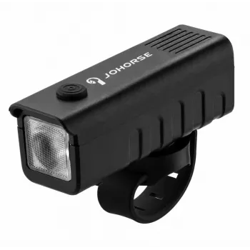 iLike JOHORSE USB nabíjateľné predné svetlo na bicykel, vysokosvietivé LED predné svetlo na bicykel, IPX4 vodotesné, ABS puzdro, jednoduché uchytenie na riadidlá