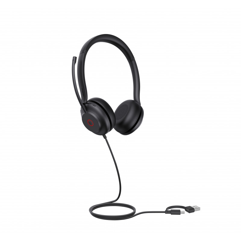 Yealink UH35 Dual UC USB-C/A On-Ear headset s USB-A/USB-C, čierna