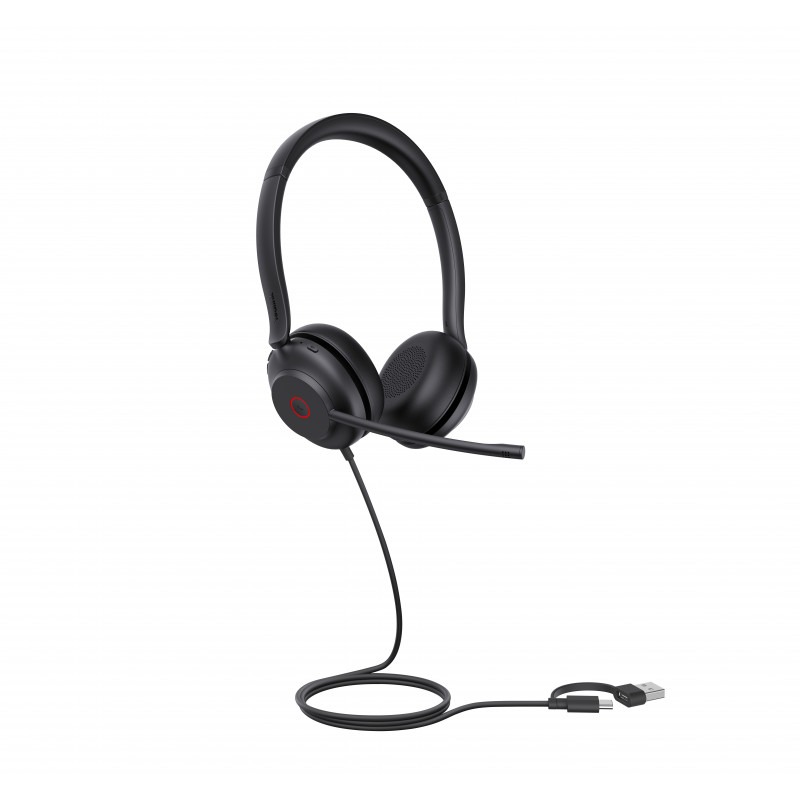 Yealink UH35 Dual UC USB-C/A On-Ear headset s USB-A/USB-C, čierna