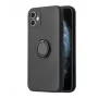 iLike Apple iPhone 14 silikónové puzdro s prstencom Black