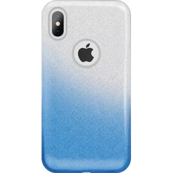 GreenGo Apple iPhone X/Xs Gradient Glitter 3in1 Case modrá
