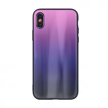 iLike Apple iPhone XR Aurora Glass puzdro ružovo-čierne