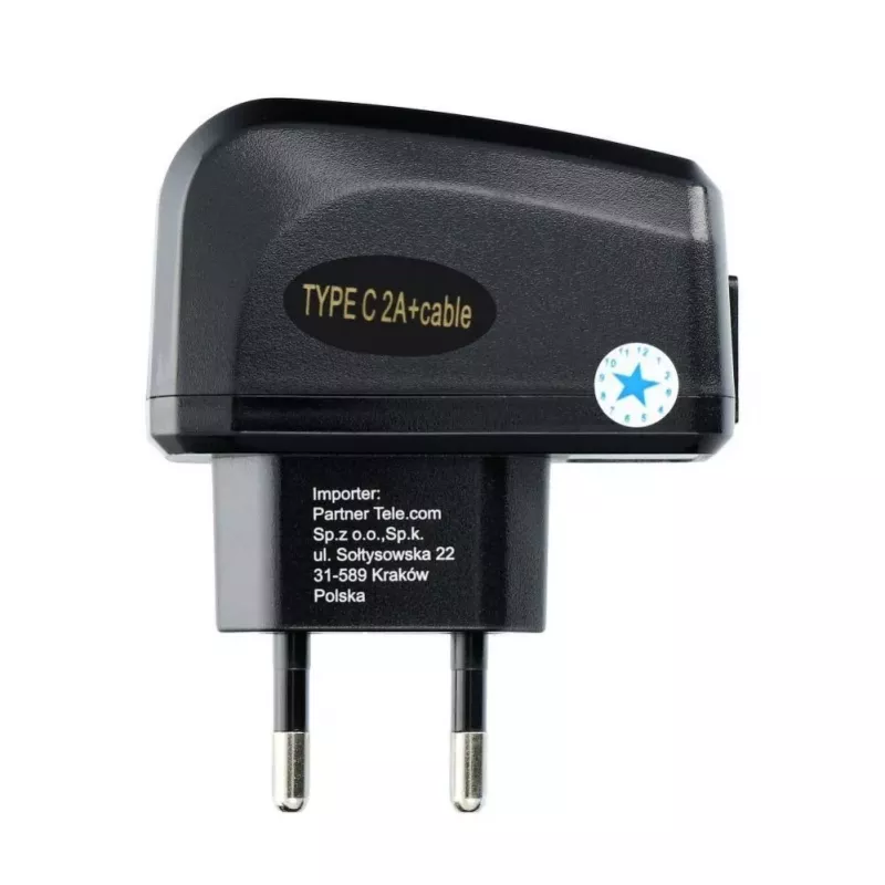 Blue Star nabíjačka na telefón Blue Star Lite USB A 2A 10W + kábel USB A na USB C TFK-TC-1095B čierna