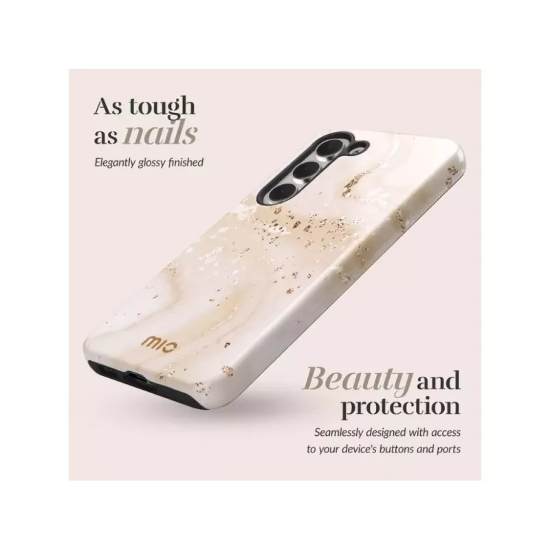 Mio Gold Marble puzdro na zadnú stranu kompatibilné s MagSafe pre Samsung Galaxy S25 5G