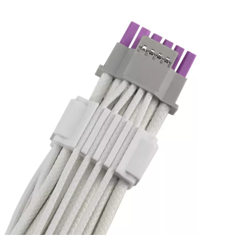 ASUS ROG EQUALIZER White Edition napájací kábel ku GPU - 16-polohový 12VHPWR na 3x8-polohový PCIe - 700mm biely