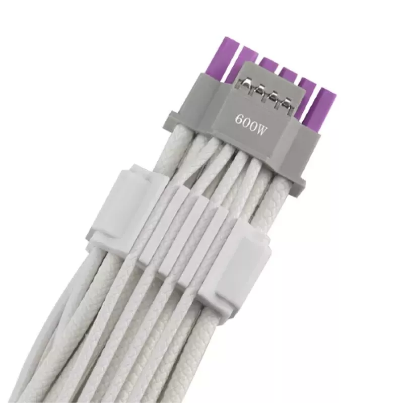 ASUS ROG EQUALIZER White Edition napájací kábel ku GPU - 16-polohový 12VHPWR na 3x8-polohový PCIe - 700mm biely